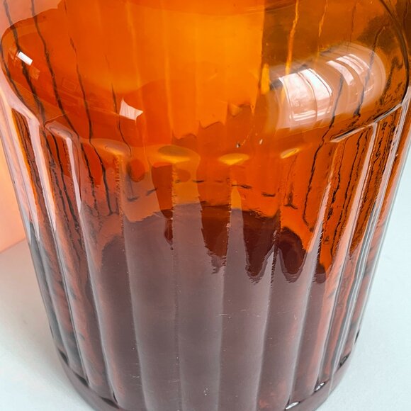 Vintage Amber Yellow Glass Kitchen Storage Jars, Apothecary Style - Large 13" - Picture 8 of 11